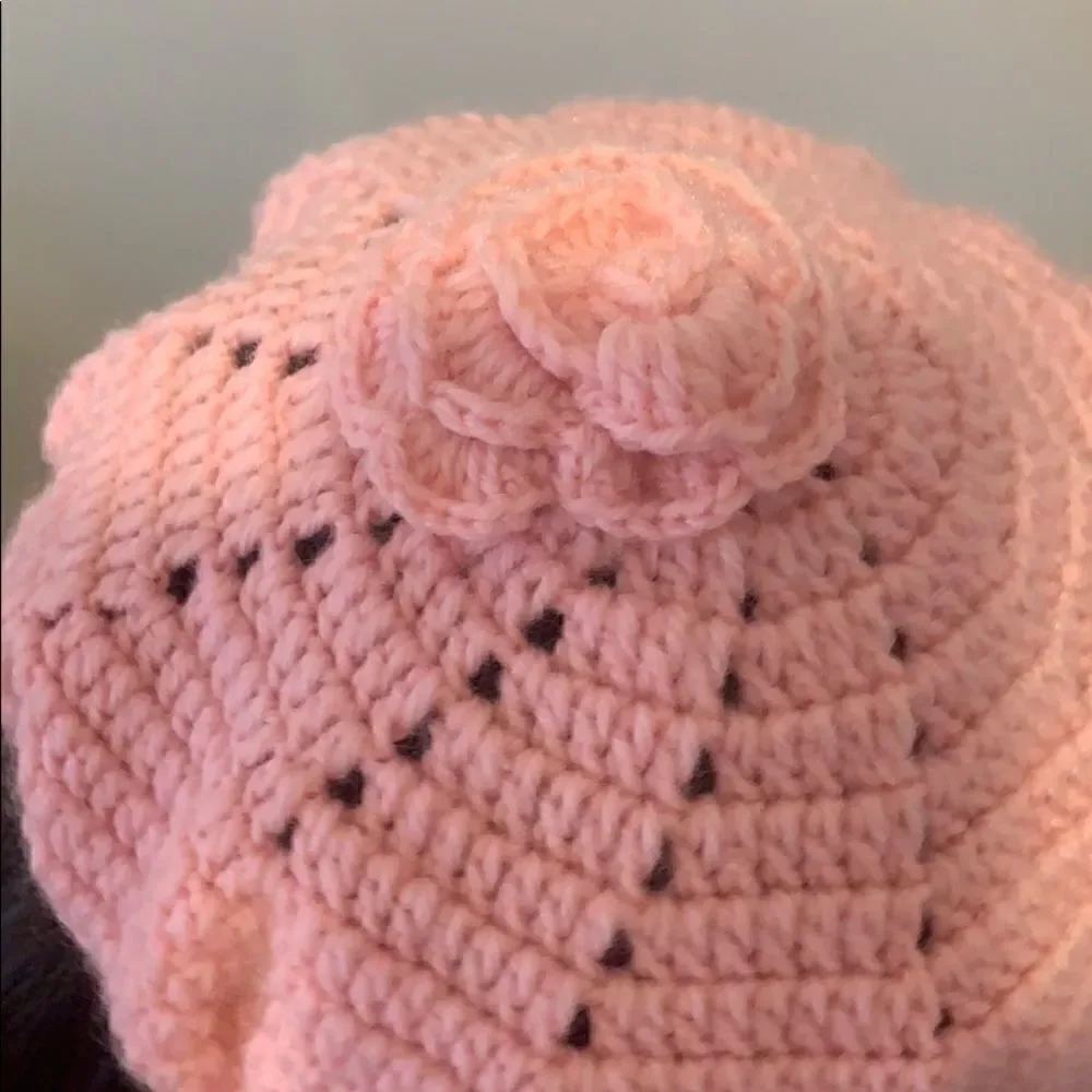 Handmade pink flower hat